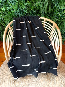 Bogolan Mud Cloth - Black (4’x6’)