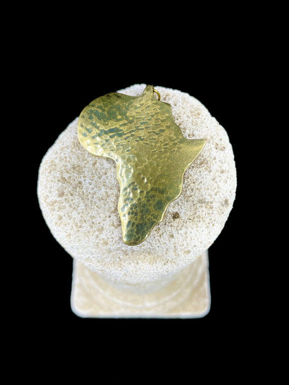 African Map Pendant Pounded