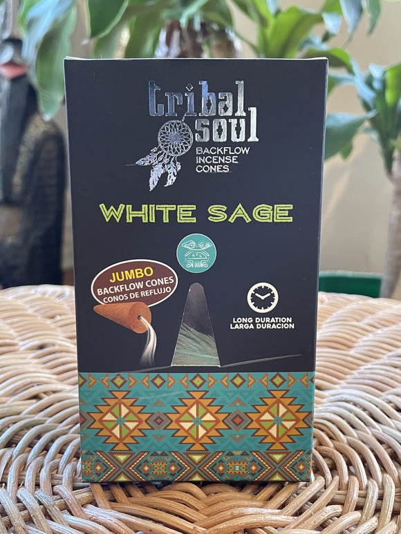 Tribal Soul Backflow Incense Cones - White Sage